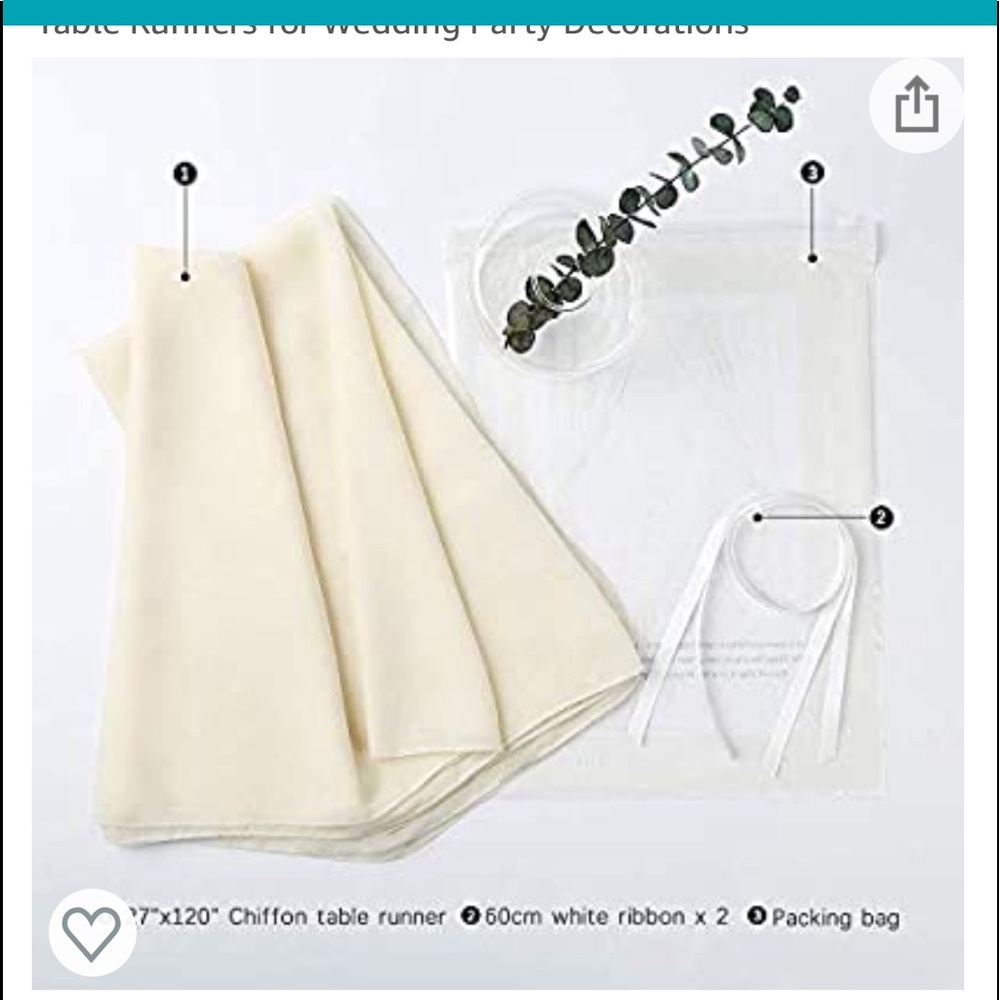 Chiffon Table Runner 27x120 inch Ivory Chiffon